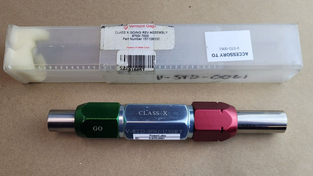 Vermont Gage V-STD-0061 / U30RT .6700 .7000 Class X Go / No Go Gage