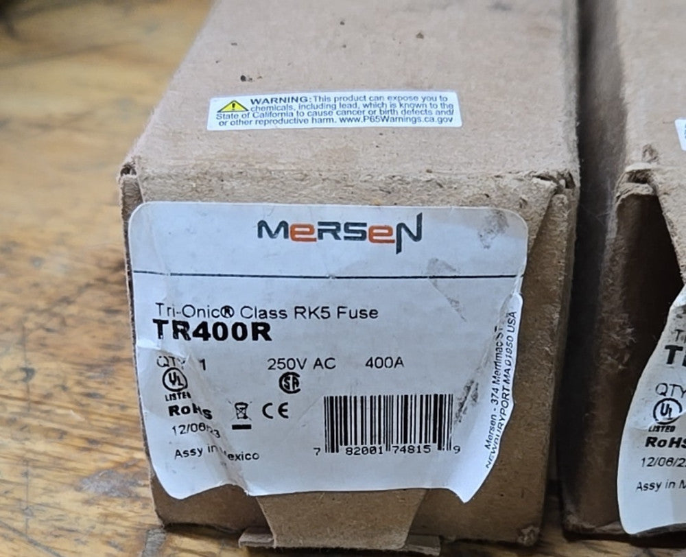 NIB Mersen TR400R Tr-R Class Rk5 Time-Delay Fuse, 250Vac/250Vdc, 400A LOT OF 3