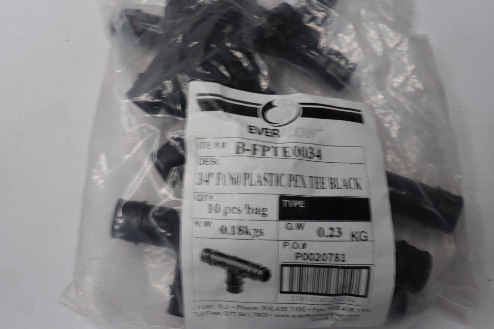 (10-Pk) Everflow Expansion PEX EP Tee 3/4" B-FPTE0034