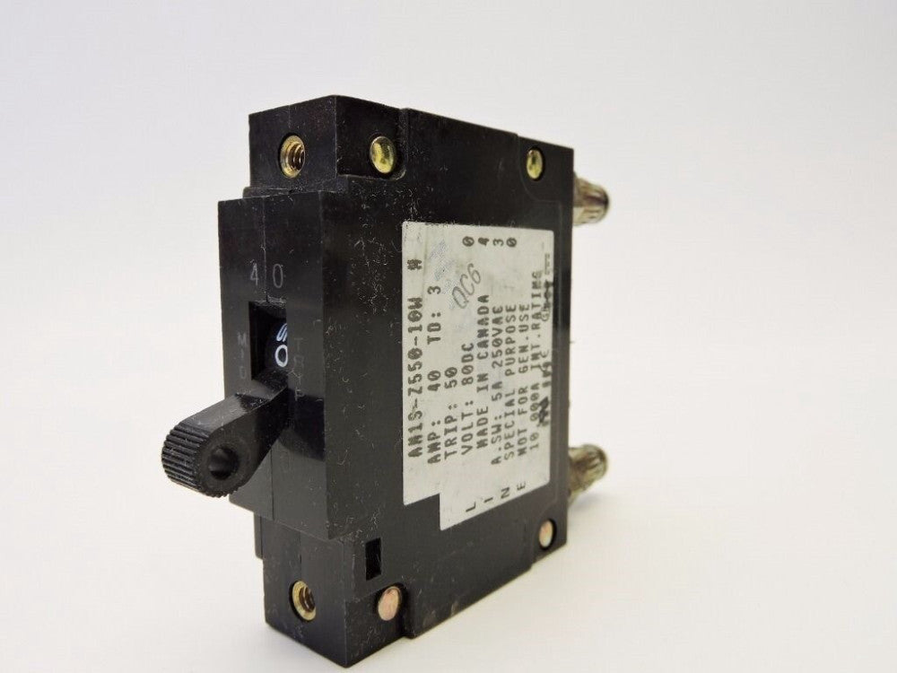 Heinemann 40-AMP 1- POLE Single AMIS-Z550-10W 40A 80V DC BULLET Circuit Breaker
