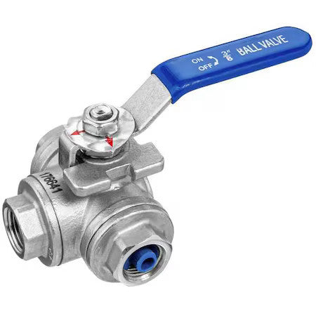 Usa Industrials Zusa-Vlv-166 Manual 3-Way Ball Valve,3/4",304 Ss