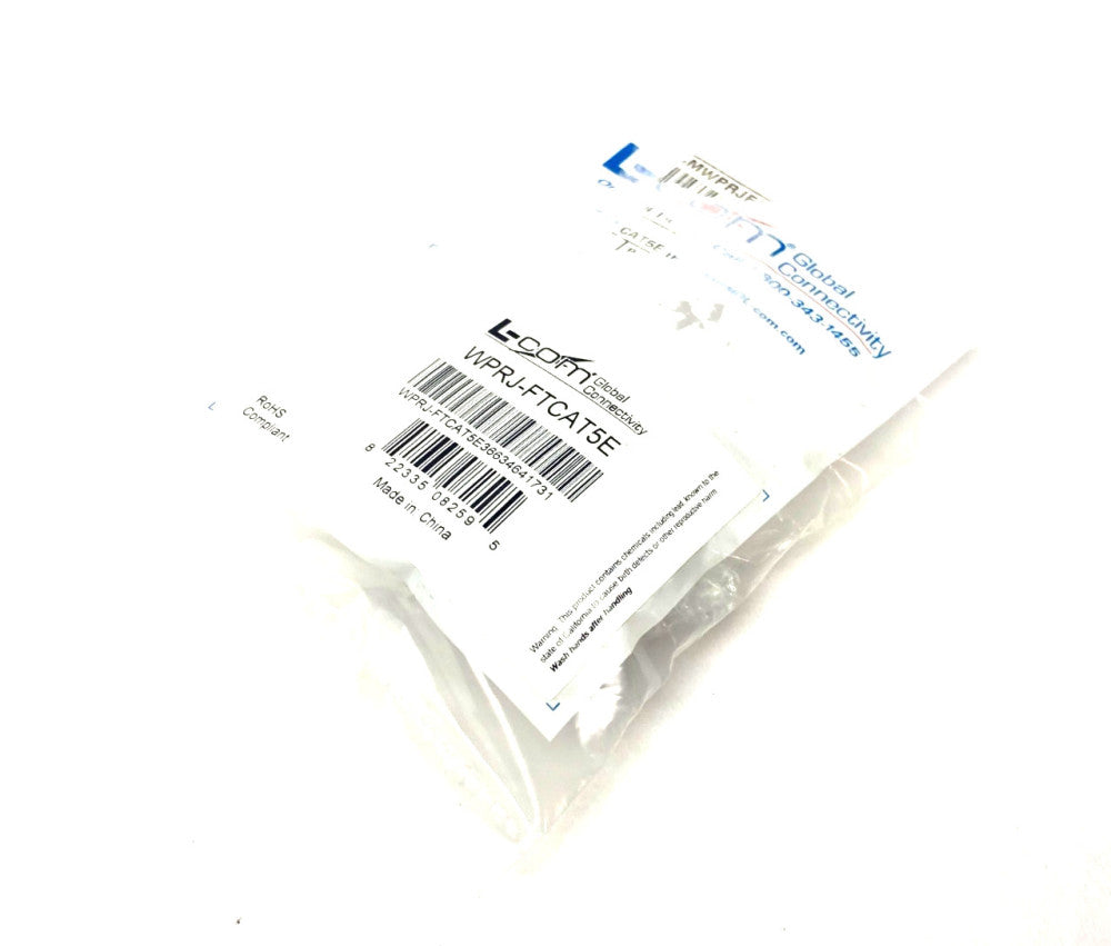 L-Com WPRJ-FTCAT5E Feed-Through Ethernet Coupler IP76 RJ45