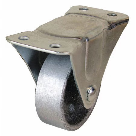 Zoro Select P2r-C040g-P Rigid Plate Caster,4 In Dia,450Lb,Silver