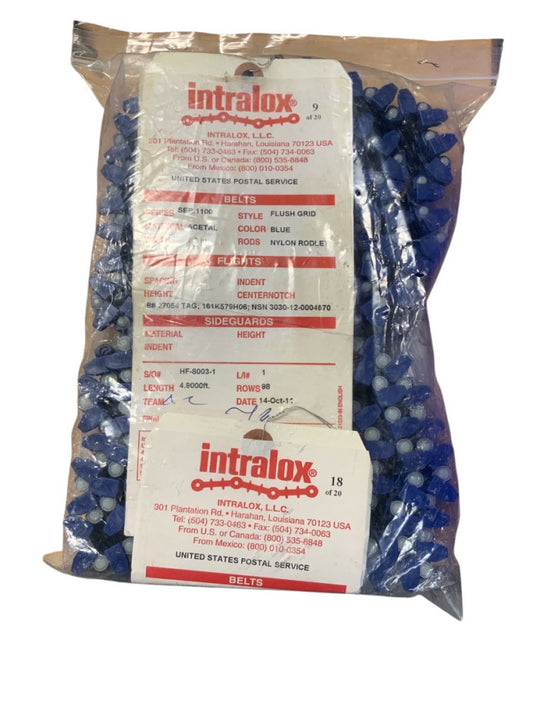 2PCS Intralox Tabbed Belt L=1490, 98 Links, Width 1.8" mfr. Part# 161K579H06