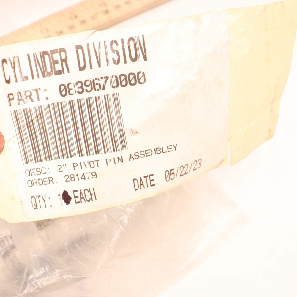 Cylinder Division Pivot Pin Assembly 2" 0839670000