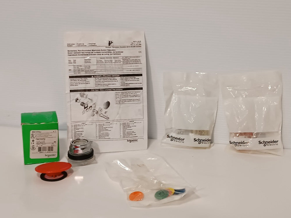 Schneider 9001KR3U Harmony Non-Illuminated Momentary Universal Push Button, Caps