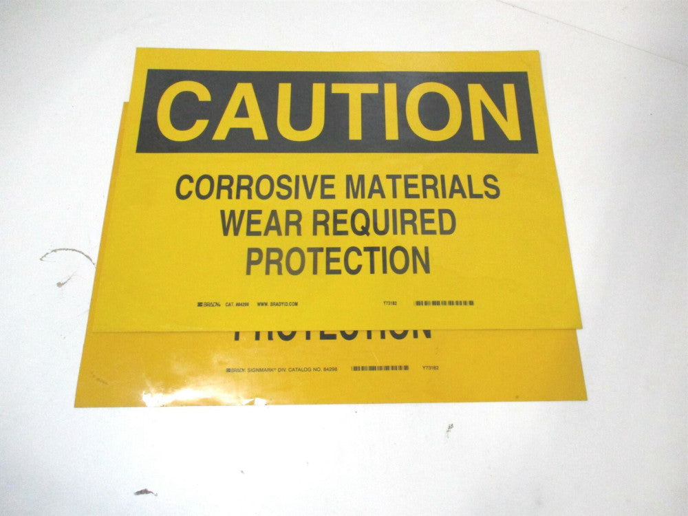 Brady (84298) 10" x 14" Corrosive Materials Wear Required Protection Sign 