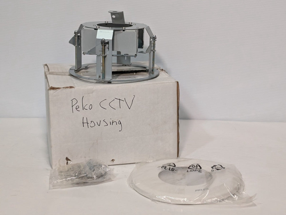 Pelco CCTV Flush Security Camera Mounting Housing Kit for Ceiling White Plate
