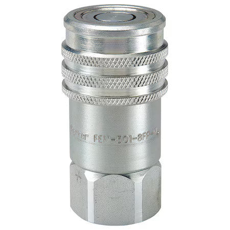 Parker Fem-501-8Fp Hydraulic Quick Connect Hose Coupling, Steel Body,