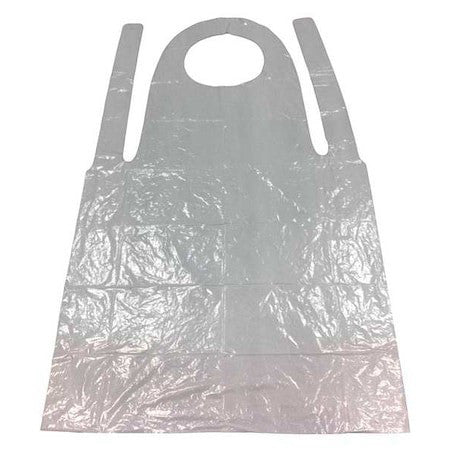 Condor 9F378 Disposable Bib Apron, Polyethylene, 1.75 Mil Thick, 46 In Long,