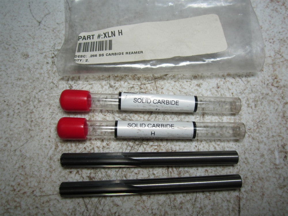 XLN Premium Carbide Tool Size H 0.266 Diam SS Carbide Reamer - Pack of 2