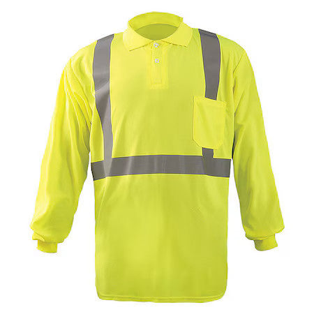 Occunomix Lux-Lspp2b-Ym Unisex Long Sleeve Polo Shirt, Polyester, Button,