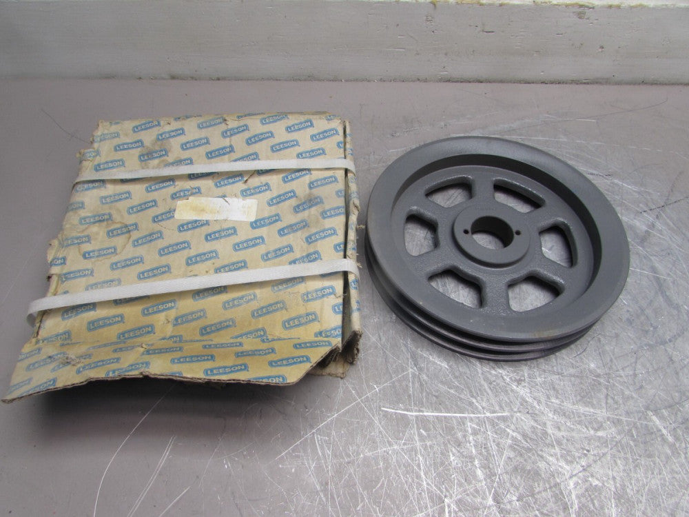 LEESON 2BK100H ,2-GROOVE V-BELT PULLEY, 9.75"OD, 1.75"W, BUSHED NOS! MAKE OFFER!