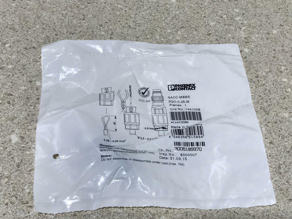 Phoenix Contact SACC-M8MS-3QO-0,25M NEW