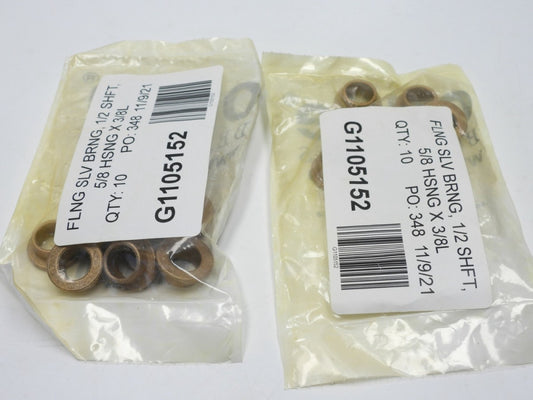 (Lot of 20) Oilite FF611-01B 1/2 Shaft, 5/8 Hsng x 3/8L Plain Bearing, Slide Bea