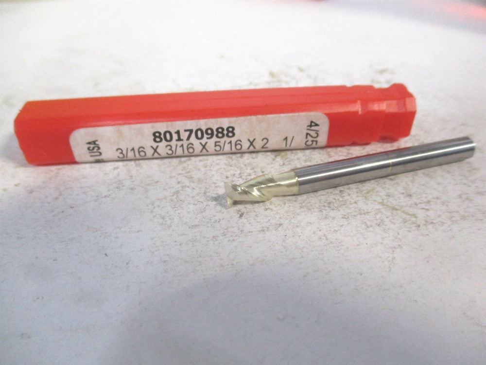 (25018705N08C5) 3/16" x 5/16" x 3/16" x 2" OAL Solid Carbide 2Fl Square End Mill