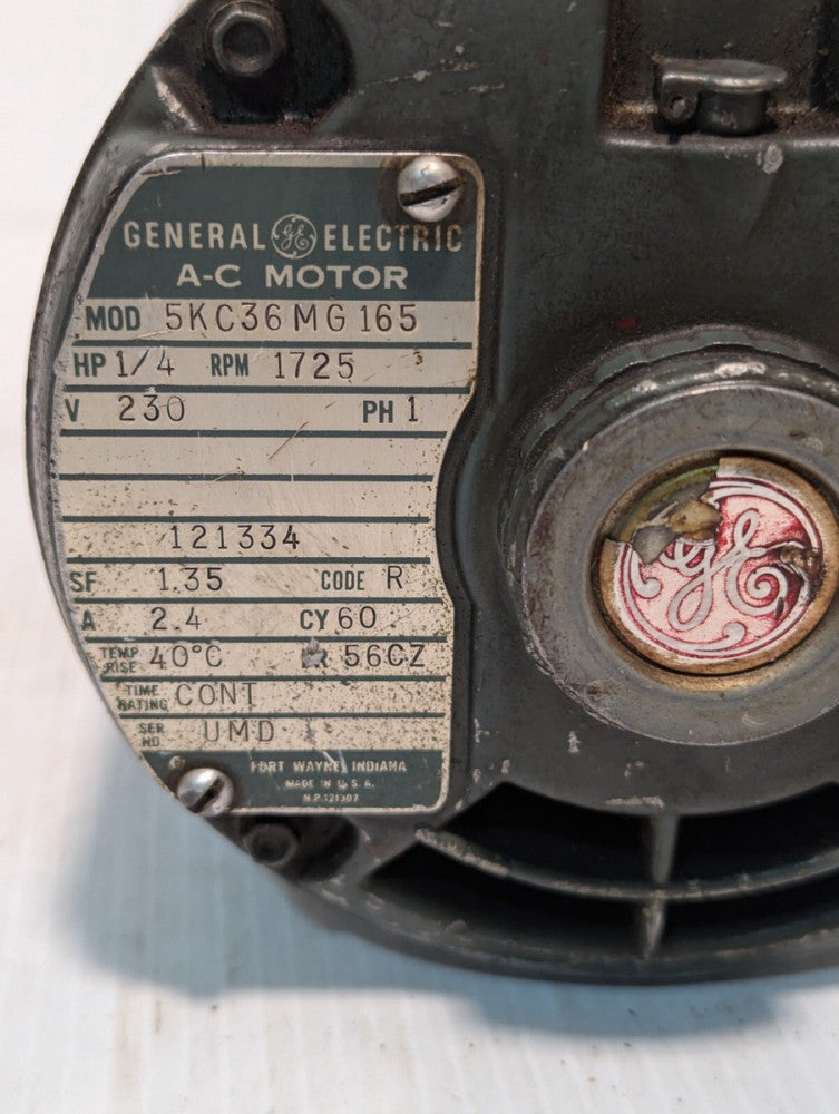 GE 5KC36MG165 Motor .25 HP 1725 RPM 230 V