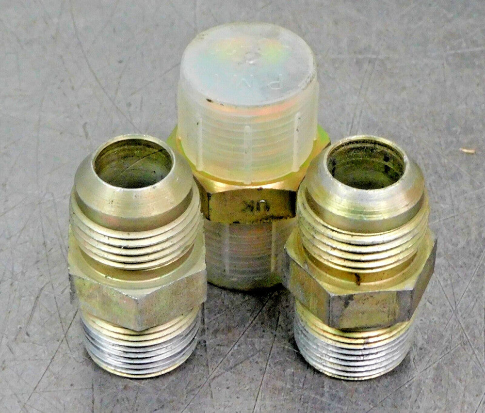 Brennan Straight Conversion Adapter 3/4 in. Male JIC x 3/4 in. NPT Lot of Three