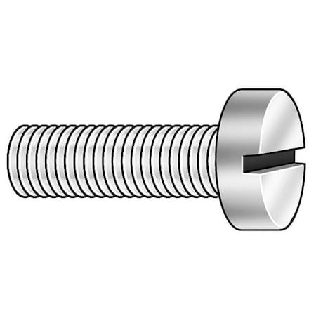Zoro Select Mscx01002-010P1 M1-0.25 X 2 Mm Slotted Cheese Machine Screw, Plain