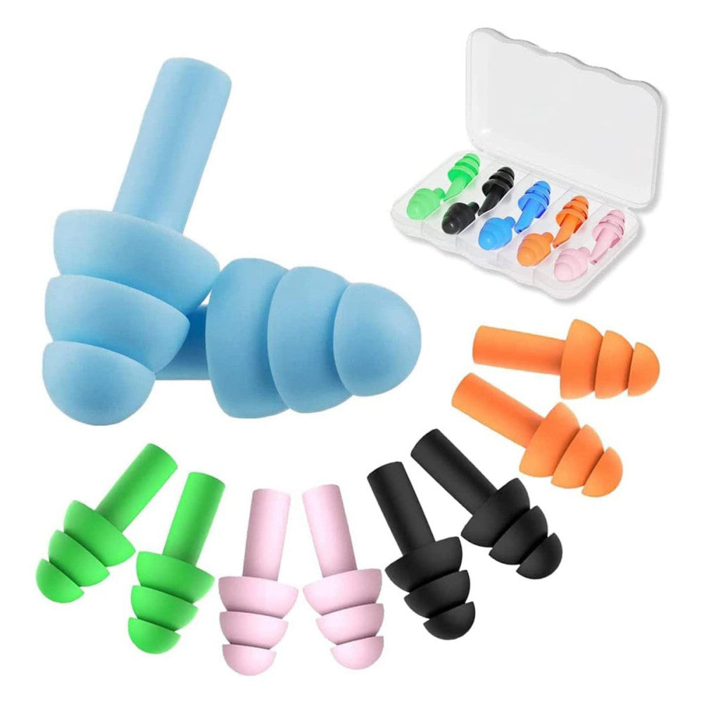 5 Pairs Sleep Earplugs,Silicone Ear Plugs for Sleeping Noise Cancelling,Soft ...