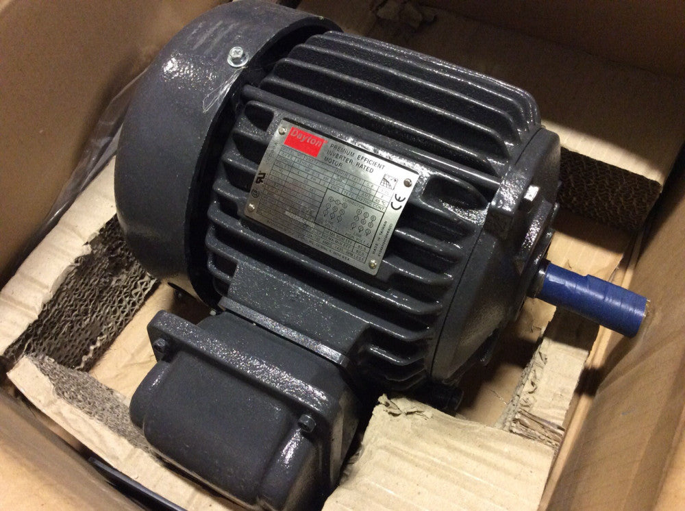 DAYTON 2MXT4 AC MOTOR 1HP, 1745RPM, 208-230/460V, 60Hz, 3PH, 143TC TEFC