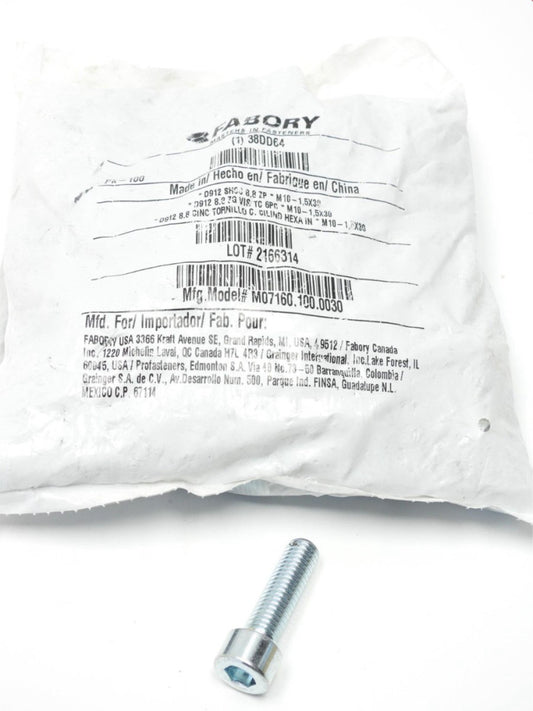 100x M10-1.5 x 30 SHSS 8.8 Socket Heat Cap Screw Zinc Plated Steel Fabory