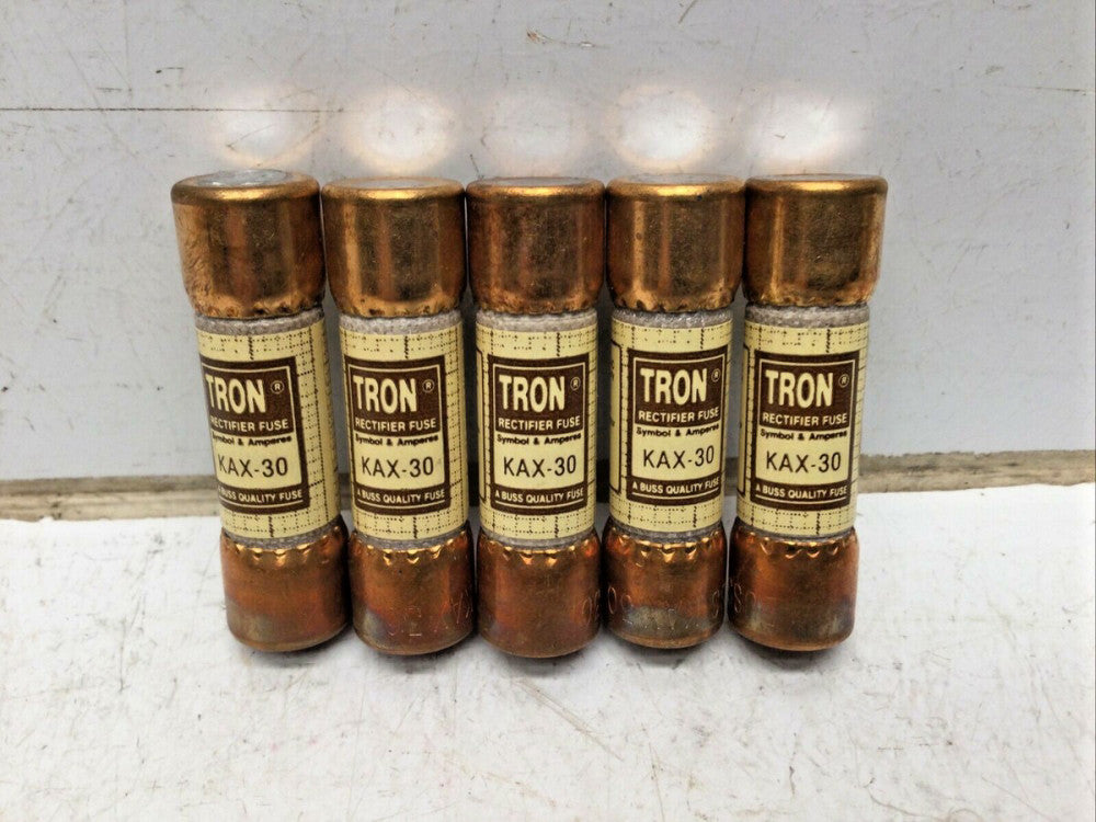 BUSSMANN BUSS TRON KAX-30 RECTIFIER FUSE 30 AMP 250V (LOT of 5)
