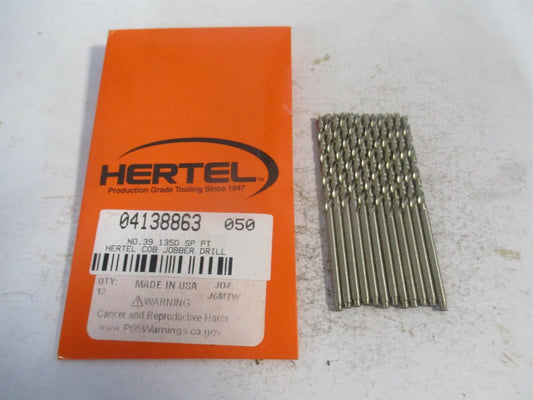 (04138863) #39 135° 1-3/8" x 2-3/8" OAL Cobalt Tapered Jobber Drill - Pack of 12