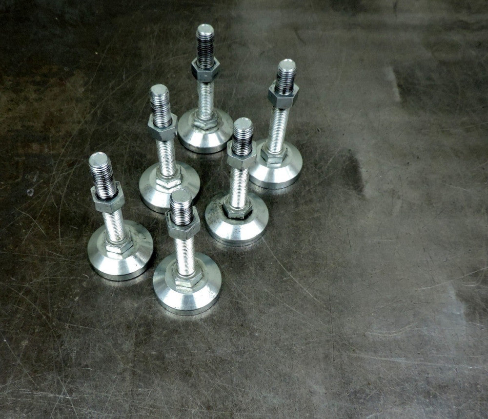 Machine Feet Leveler Stand Base 2-1/4" Diameter 5/8"  Thread Rod  Lot of Six (6)