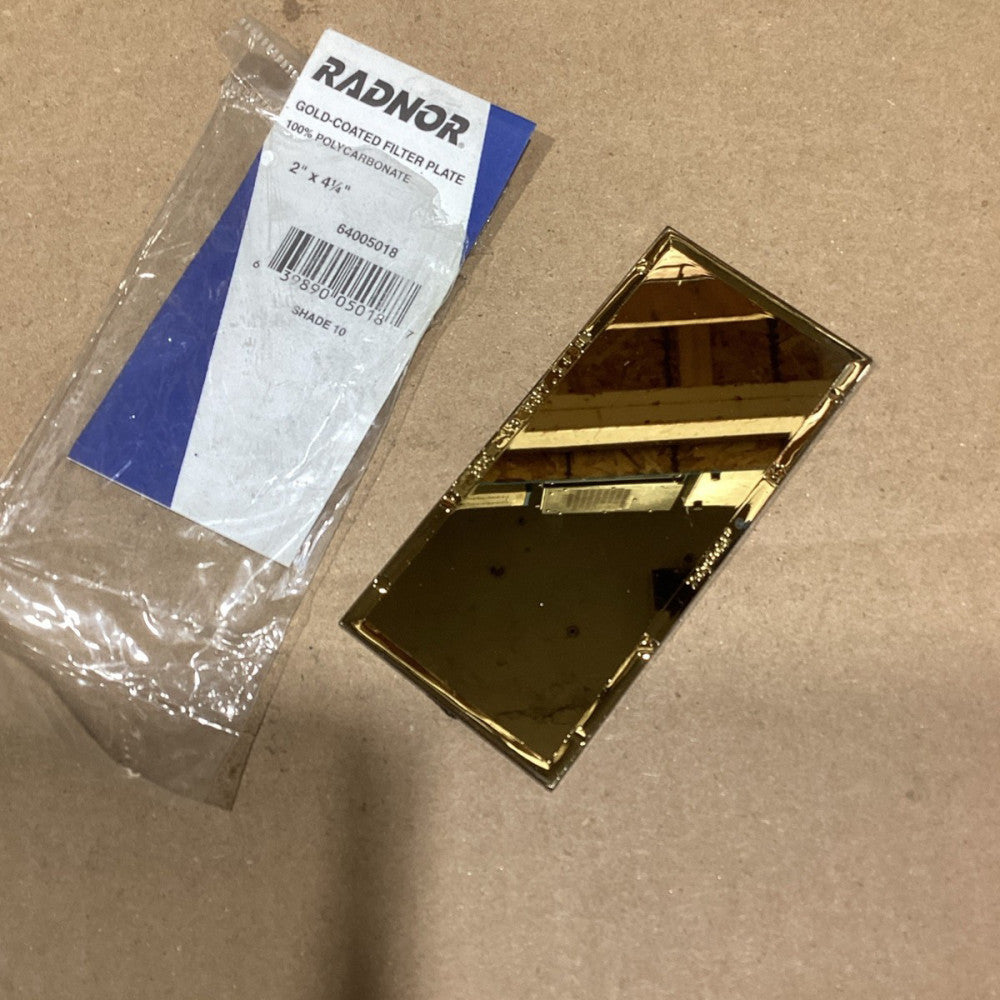 Radnor Shade 10 Gold Coated Polycarbonate Filter Plate 2" x 4-1/4"