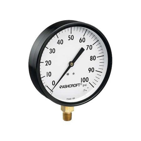 Ashcroft 45W1000 H 02L Xzg 200# Pressure Gauge, 0 To 200 Psi, 4 1/2 In Dial,