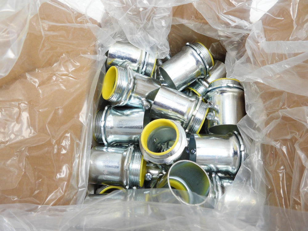 25pcs Thomas & Betts TC725A 1-1/2" EMT Set Screw Connector Insulated Zinc 