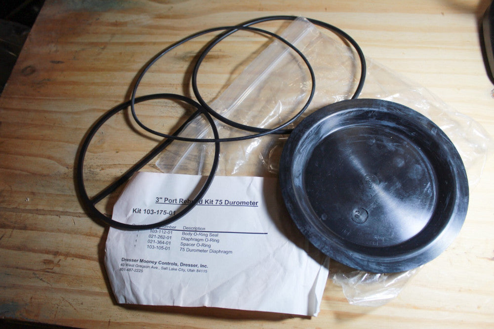 Dresser Mooney Controls 103-175-01 3" Port Rebuild Kit 75 Durometer