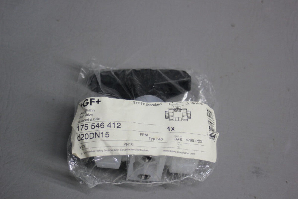 NEW +GF+ PVDF CORROSION RESISTANT BALL VALVE 175.546.412