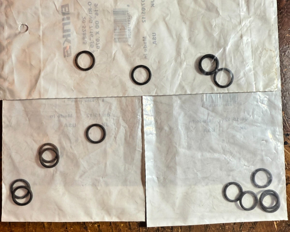 (Lot of 3) 5-Pk Binks 2100 Viton 20-5285-5 O-Ring 7/16" ID x 9/16" OD x .070"