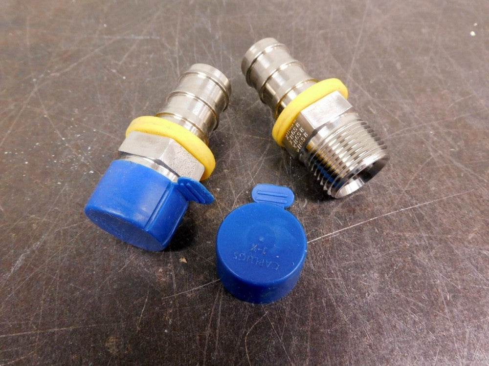 LOT OF (2) Stainless Steel XB6S8 Hose Fitting 3/4" Hose ID Hose Barb x 3/4" NPT
