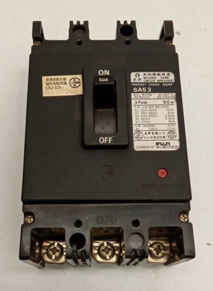 Fuji SA53 Molded Case 50 A Circuit Breaker CNS2931 C4085 50AF