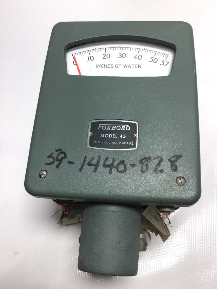 Foxboro Model 45 Pneumatic Transmitter 0-.57 Inches of Water 20 PSIG Air Supply