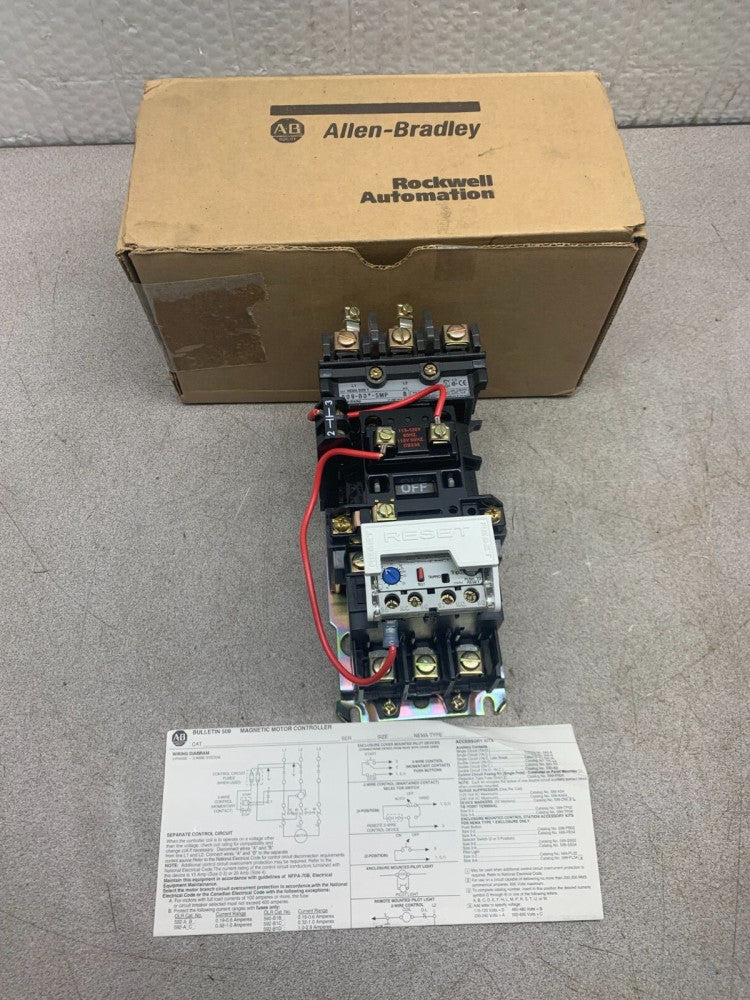 NEW ALLEN-BRADLEY 509-BO*-SMP SIZE 1 STARTER 110/120V. COIL 509-BOD-A2H
