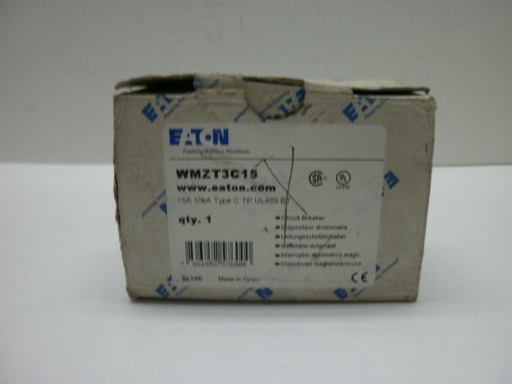 EATON WMZT3C15 CIRCUIT BREAKER 15 AMP 3 POLE 415V 50/60HZ 480Y/277V NEW IN BOX