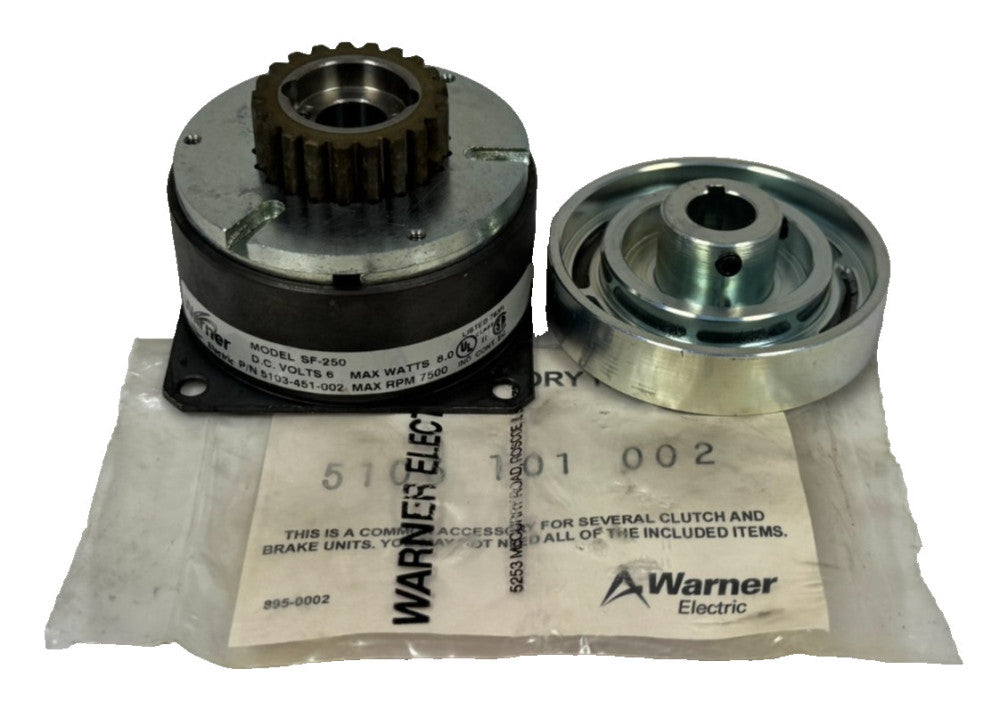 NEW WARNER ELECTRIC 5103-451-002 CLUTCH BRAKE SF-250 W/ ARMATURE