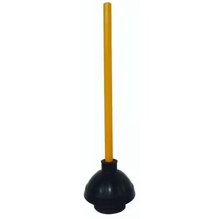 Zoro Select 1Rlv8 Forced Cup Toilet Plunger, Durable Rubber, 6 In Cup Dia, 21