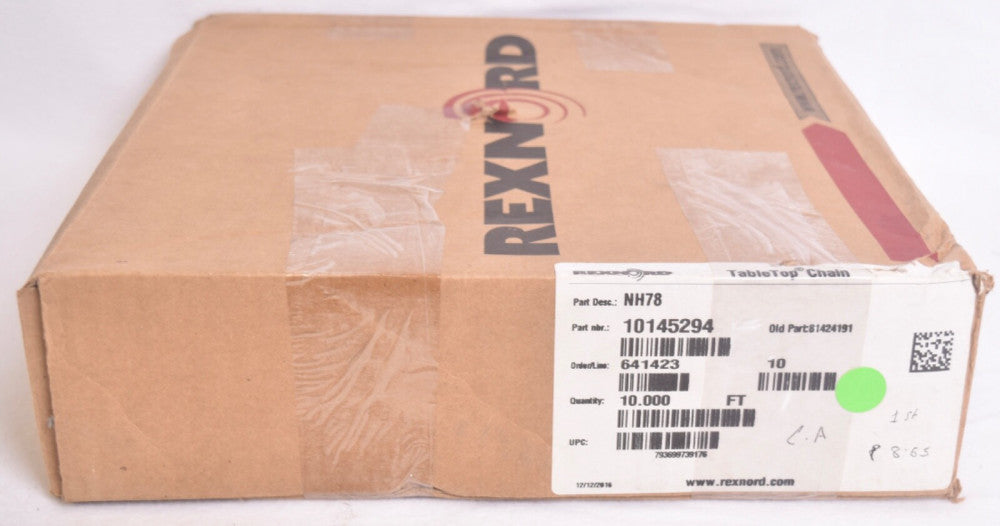10' Rexnord NH78 Series Polymeric TableTop Conveyor Chain 10145294