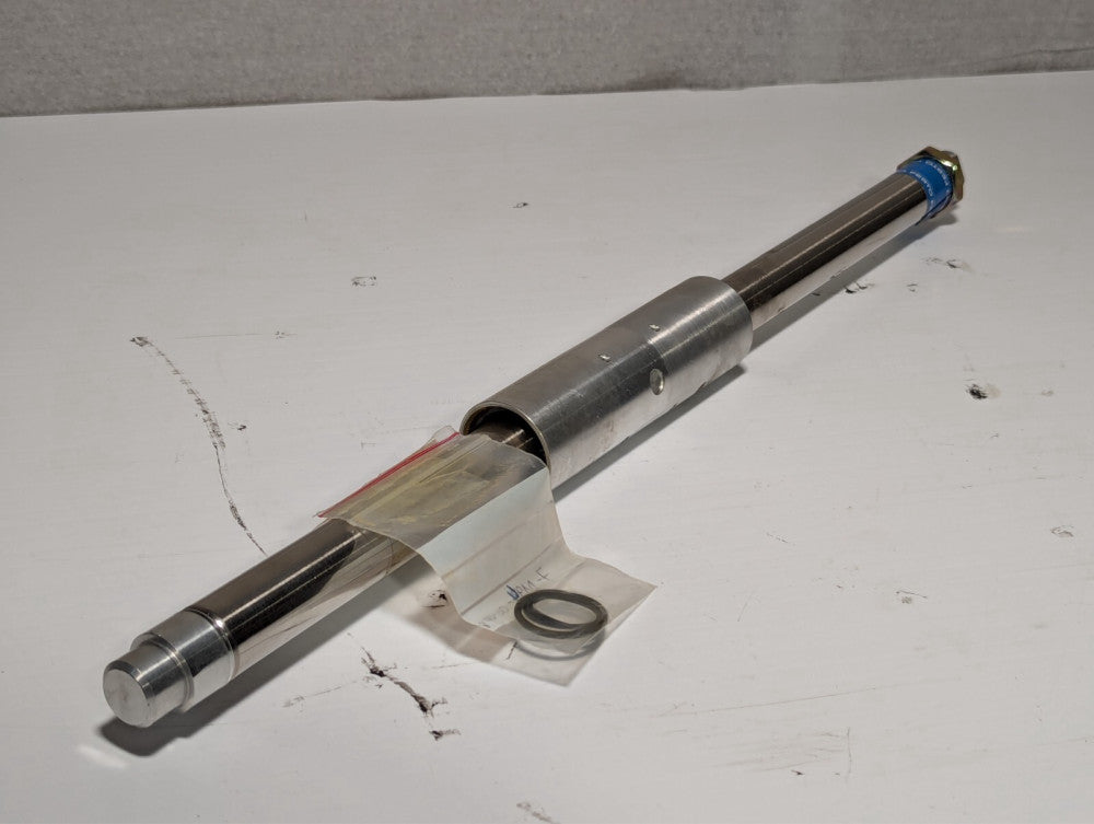Festo cylinder, unidentifiable, aluminum tube slides under pressure, 23 inches