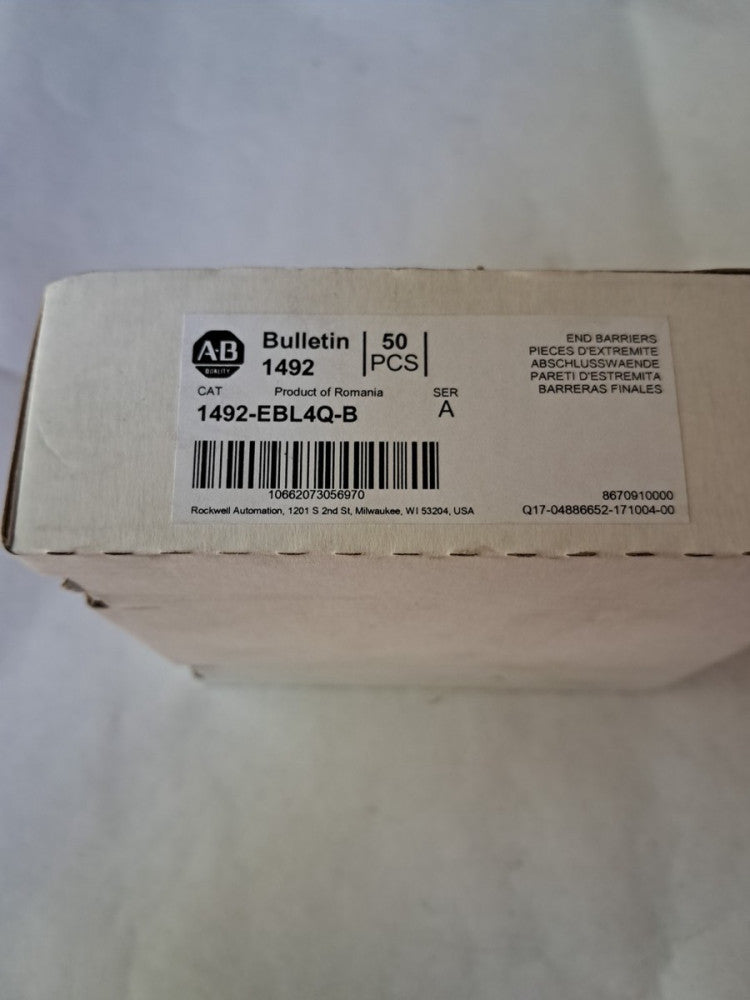 Lot of 50 Allen Bradley 1492-EBL4Q Series B End Barriers - New NIB