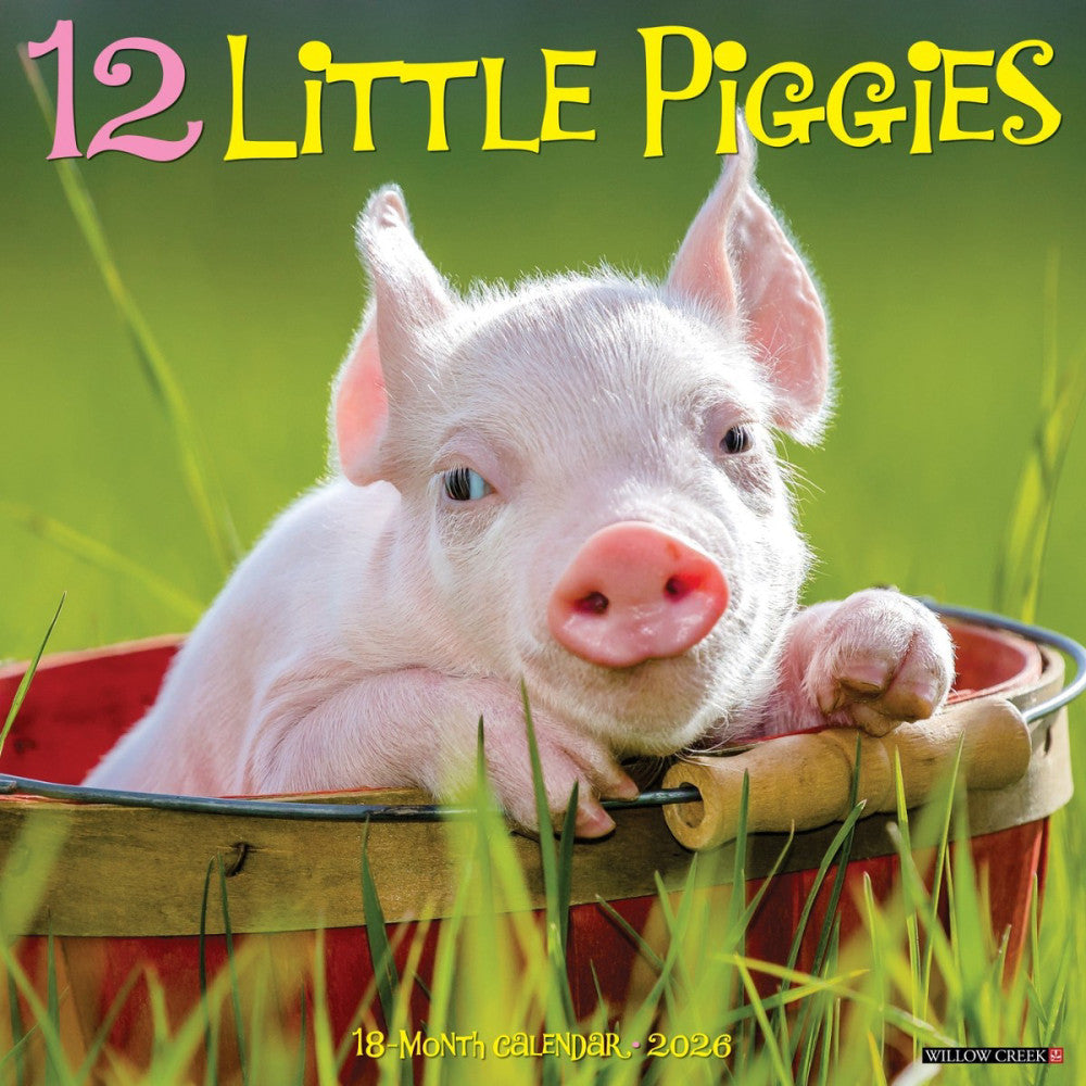 12 Little Piggies 2026 12" x 12" Wall Calendar (free shipping)