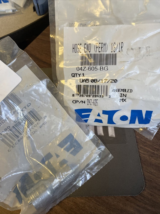 (4) NEW EATON 04Z-605-BG CRIMP HOSE FITTING