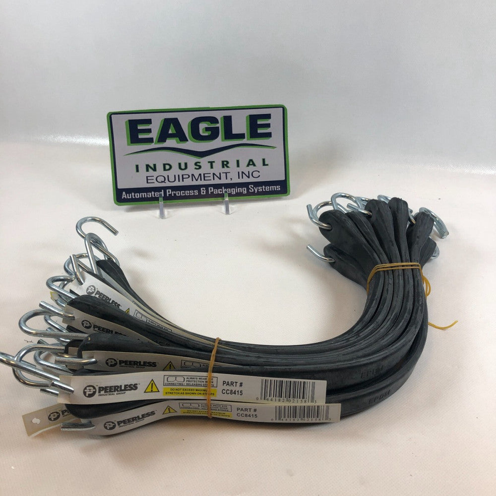 (10 Pack) Peerless CC8415   15" Heavy Duty EPDM  Bungee Cords S-Hook
