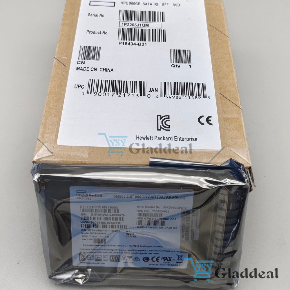 P18434-B21 P18478-001 HPE 960GB SATA 6G 2.5" MU SSD Gen10 Solid State Drive New
