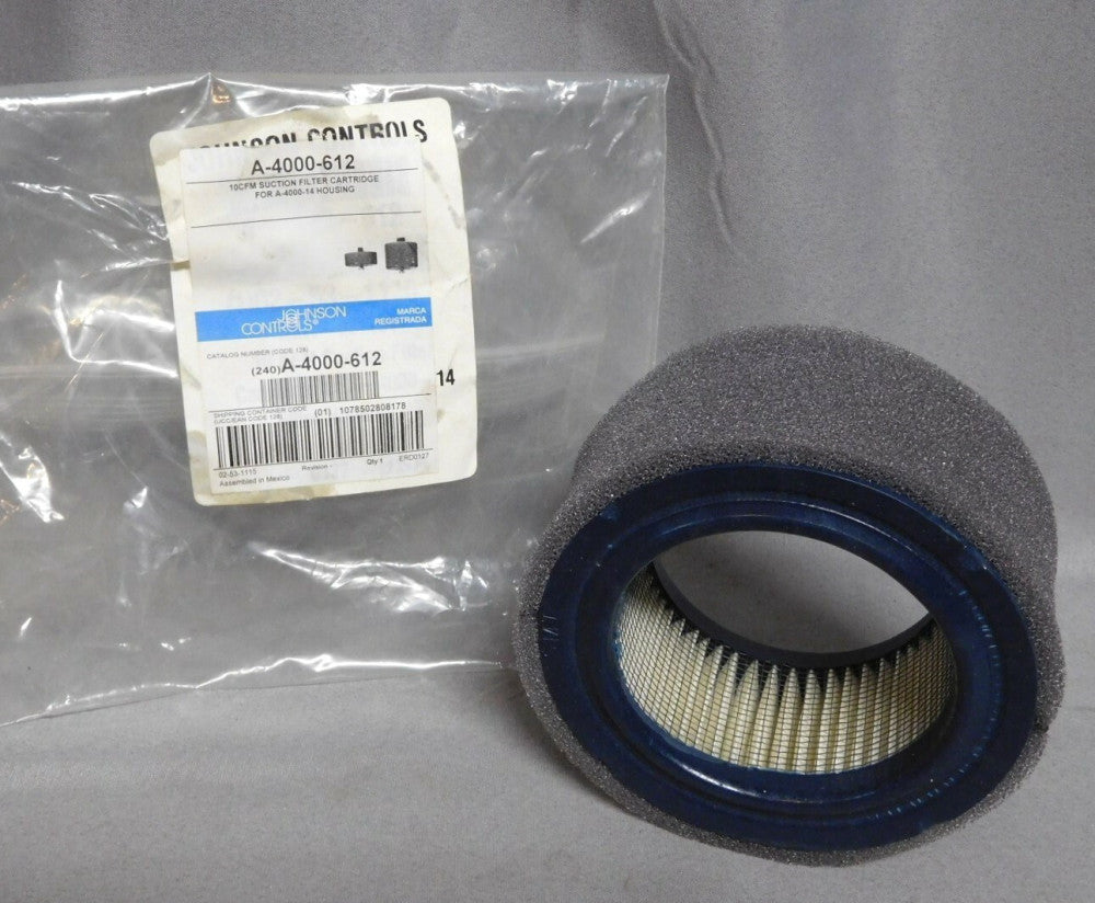 JOHNSON CONTROLS ~ 10 SCFM INTAKE FILTER CARTRIDGE ~ MODEL: A-4000-612 ~ NEW